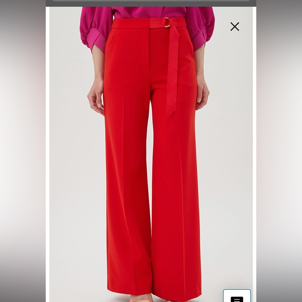 EUC Trina Turk Red Women's Wide-Leg Pants size 12